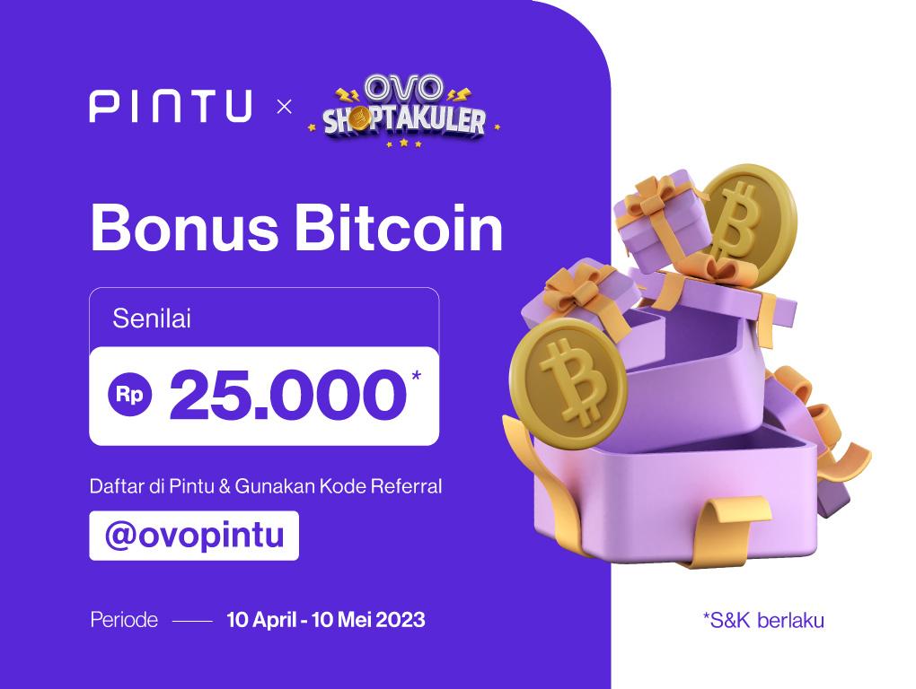 Gambar Promo OVO x Pintu April 2023: Dapatkan Bonus Bitcoin Senilai Rp25.000!