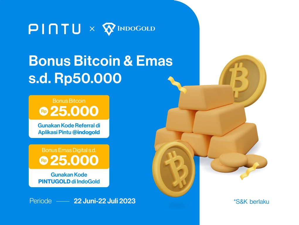 Gambar Pintu x IndoGold: Dapatkan Bonus Emas Digital dan Bitcoin Gratis Hingga Rp50.000!