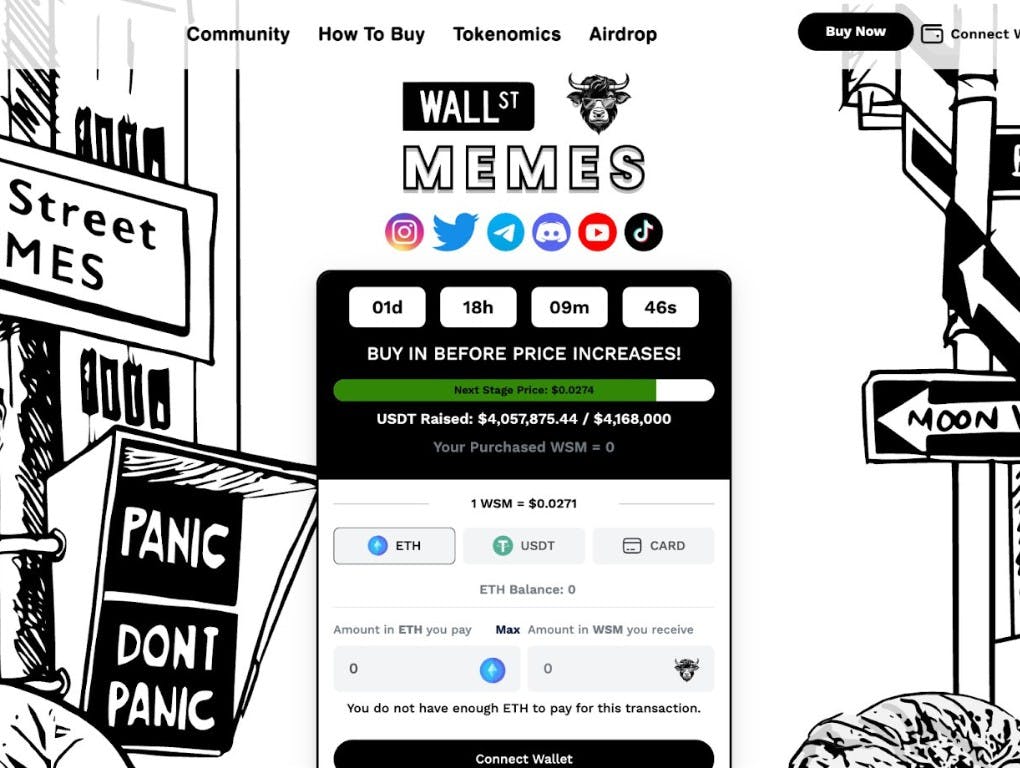 Gambar Memecoin Wall Street Memes ($WSM) Berhasil Kumpulkan Dana Rp59 Miliar dalam 10 Hari!