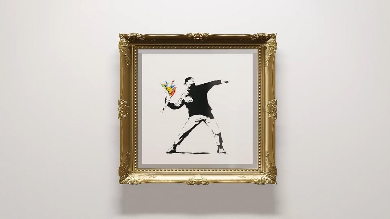 Gambar Banksy ‘Love is in the Air’ Menyapa Dunia Lewat Tur Museum NFT, Ini yang Perlu Kamu Ketahui!