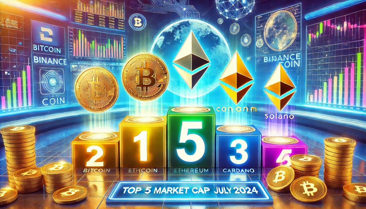 Gambar Top 5 Market Cap Crypto di Juli 2024