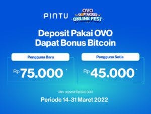 Promo Pintu x OVO: Gratis Bitcoin hingga Rp75.000