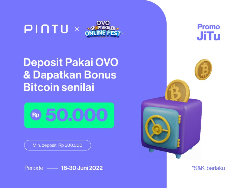 Gambar Promo Gajian Pintu x OVO Juni 2022: Dapatkan Gratis Bitcoin Rp50.000