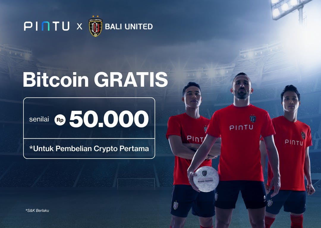 Gambar Promo Pintu x Bali United 2022: Dapatkan Gratis Bitcoin Rp50.000!
