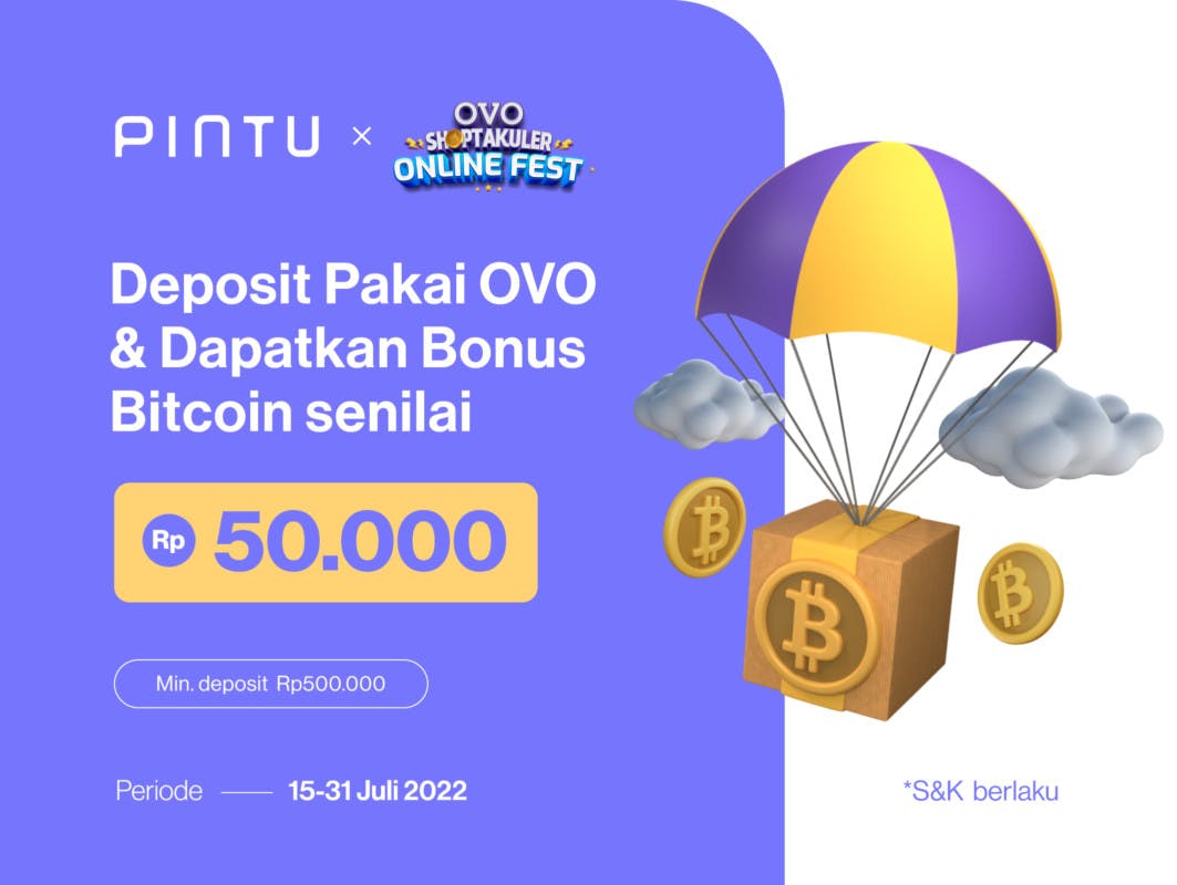 Gambar Promo Gajian Pintu x OVO Juli 2022: Dapatkan Gratis Bitcoin Rp50.000