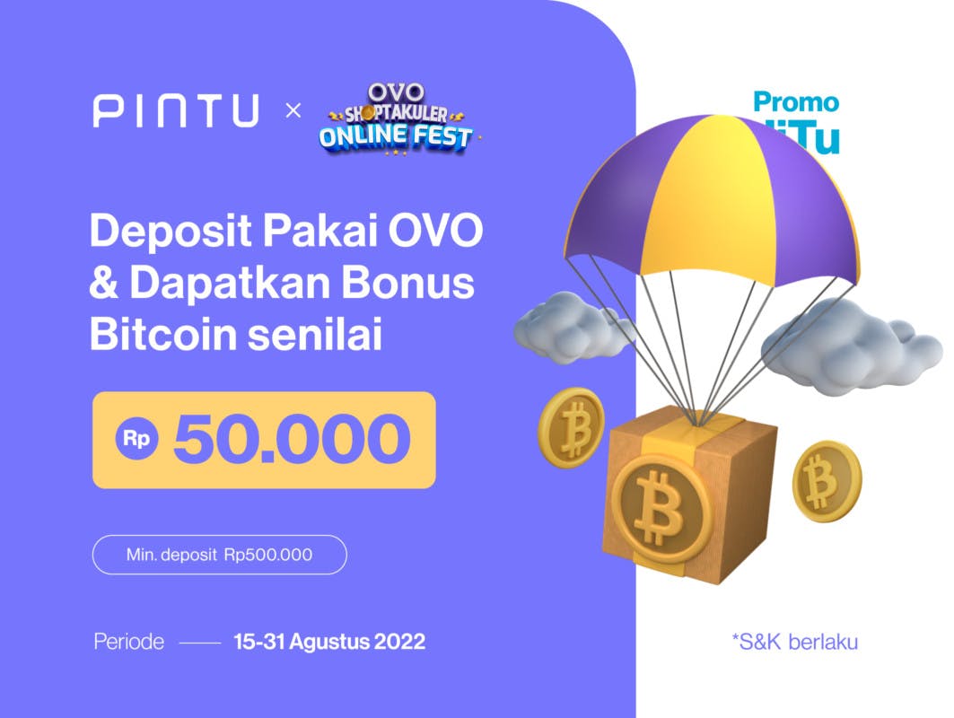 Gambar Promo Gajian Pintu x OVO Agustus 2022: Dapatkan Gratis Bitcoin Rp50.000