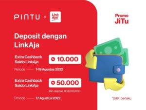 Promo Pintu x LinkAja Agustus 2022: Cashback Hingga Rp50.000