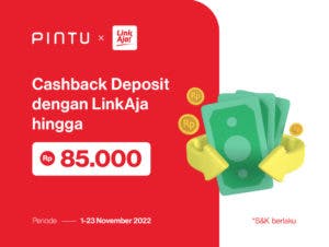 Promo Pintu x LinkAja November 2022: Cashback Saldo Bonus LinkAja Hingga Rp85.000
