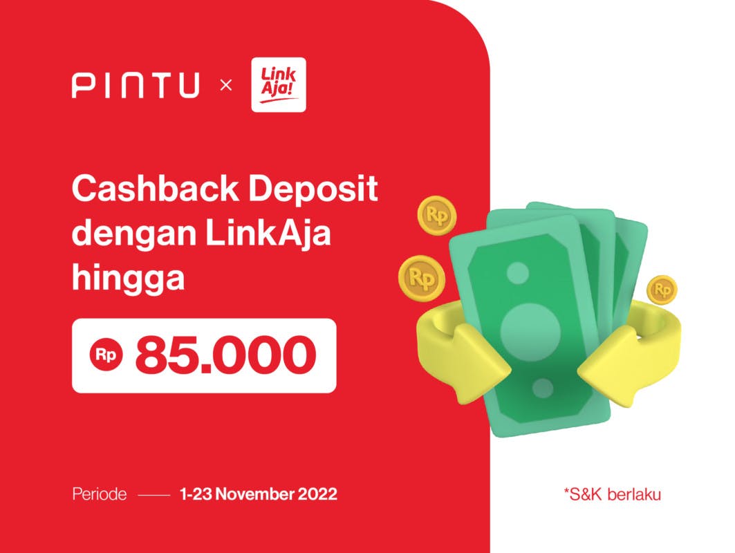Gambar Promo Pintu x LinkAja November 2022: Cashback Saldo Bonus LinkAja Hingga Rp85.000