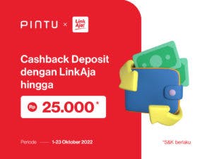 Promo Pintu x LinkAja Oktober 2022: Cashback Biaya Admin Hingga Rp25.000