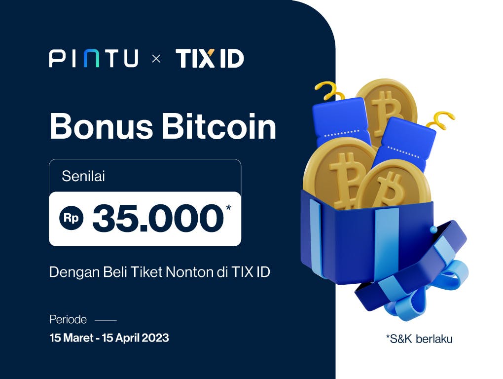 Gambar Promo Pintu x TIX ID: Dapatkan Gratis Bitcoin Senilai Rp35.000!