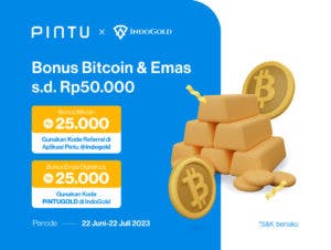 Pintu x IndoGold: Dapatkan Bonus Emas Digital dan Bitcoin Gratis Hingga Rp50.000!