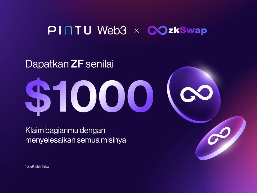 Gambar Pintu Web3 x zkSwap Finance: Selesaikan Semua Quest-nya & Raih Total Hadiah 1000 USD!